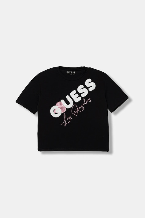 Guess t-shirt dziecięcy kolor czarny J6RI00 K6YW4