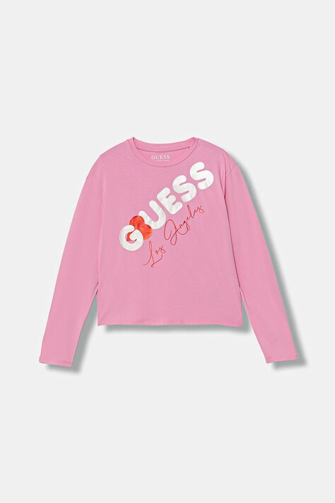 Guess longsleeve dziecięcy kolor różowy J6RI01 K6YW4