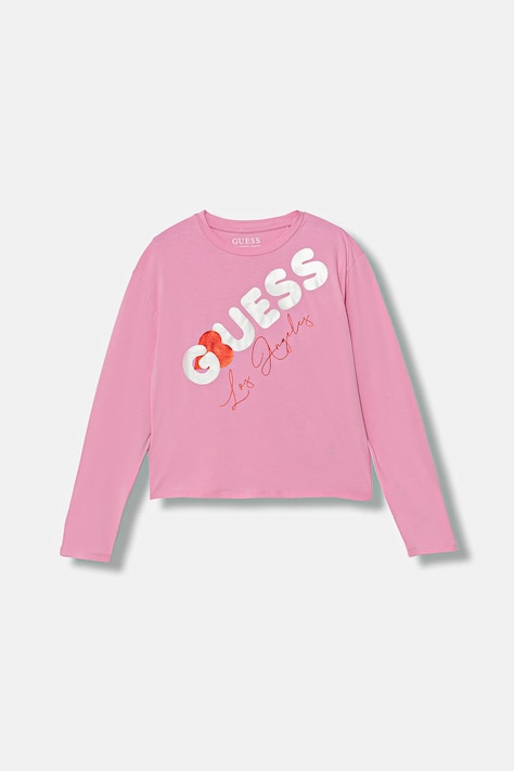 Guess maglietta a maniche lunghe per bambini colore rosa J6RI01 K6YW4