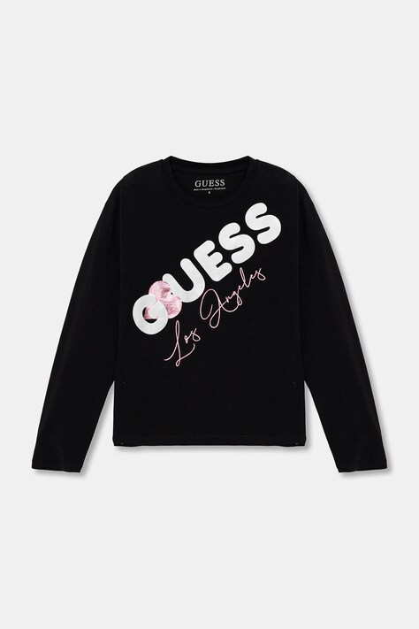Guess longsleeve dziecięcy kolor czarny J6RI01 K6YW4