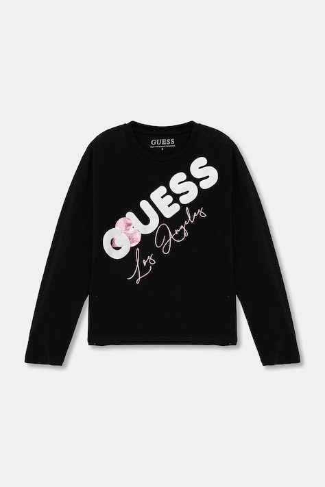 Guess longsleeve dziecięcy kolor czarny J6RI01 K6YW4