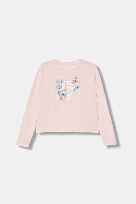 Guess longsleeve dziecięcy kolor różowy J6RI33 K6YW4