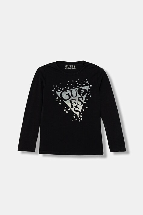 Guess longsleeve dziecięcy kolor czarny K6RI01 K6YW4