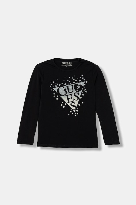 Guess longsleeve dziecięcy kolor czarny K6RI01 K6YW4