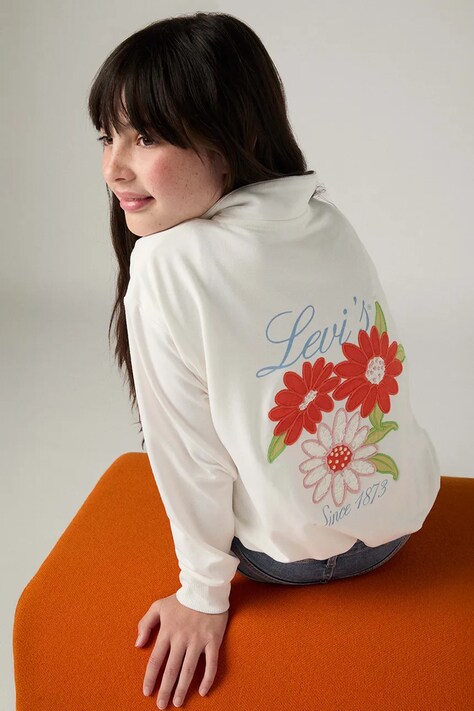 Levi's longsleeve dziecięcy BUBBLE HEM LS KNIT TOP biały 4EP549