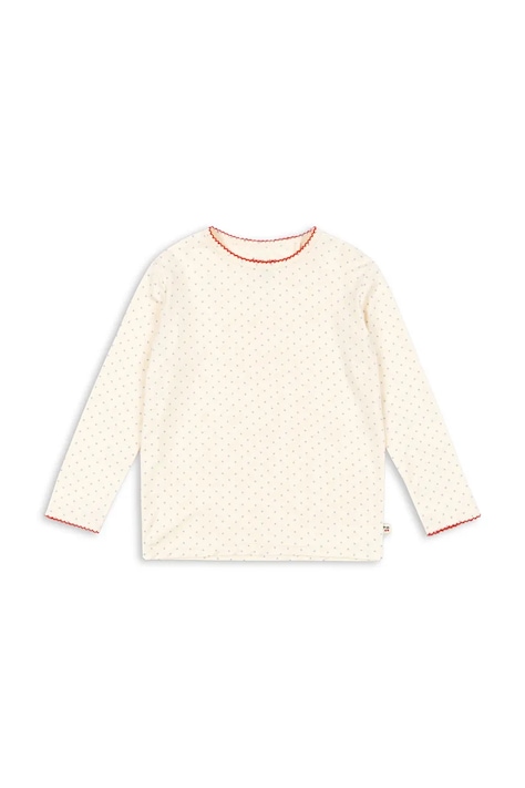 Konges Sløjd longsleeve dziecięcy MIMMI MODAL BLOUSE kolor beżowy KS104991