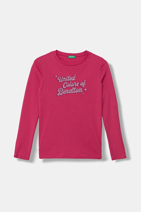 United Colors of Benetton majica dugih rukava za djecu od pamuka roza 3I9WC10S7