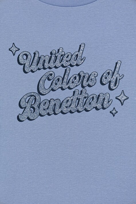 United Colors of Benetton лонгслів дитячий бавовняний — SS26-BUG00S, блакитний — фото 3