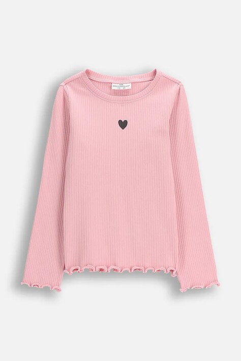 Coccodrillo longsleeve dziecięcy kolor różowy HEARTS GIRL KIDS