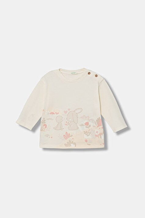 United Colors of Benetton longsleeve dziecięcy bawełniany beżowy 3I1XA1070