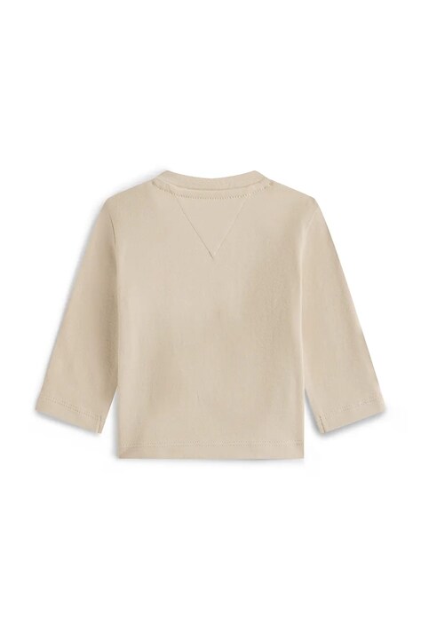 Tommy Hilfiger longsleeve niemowlęcy kolor beżowy z aplikacją KN0KN02147