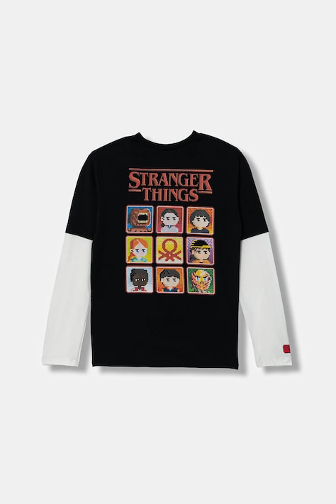 United Colors of Benetton longsleeve in cotone bambino/a colore nero 3BL0C10R2
