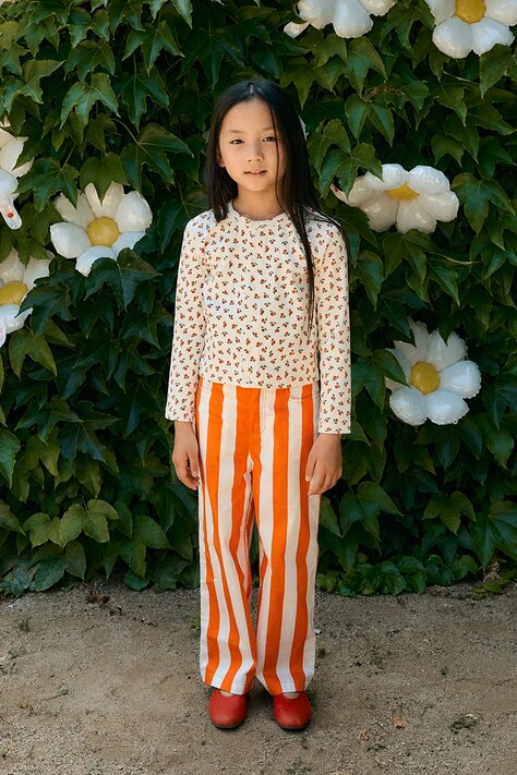 Tinycottons longsleeve dziecięcy TINY ROSES RIB KIDS JACKET kolor biały wzorzysty SS26-098