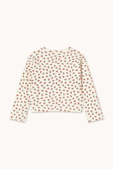 Дитячий лонгслів Tinycottons TINY ROSES RIB KIDS JACKET — SS26-BUK006, білий — фото 3