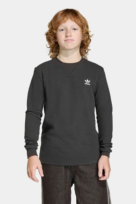adidas Originals longsleeve dziecięcy kolor czarny z aplikacją KD5530