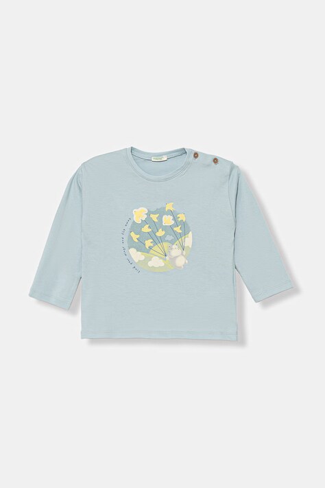 United Colors of Benetton longsleeve dziecięcy bawełniany niebieski 3I1XA106Z