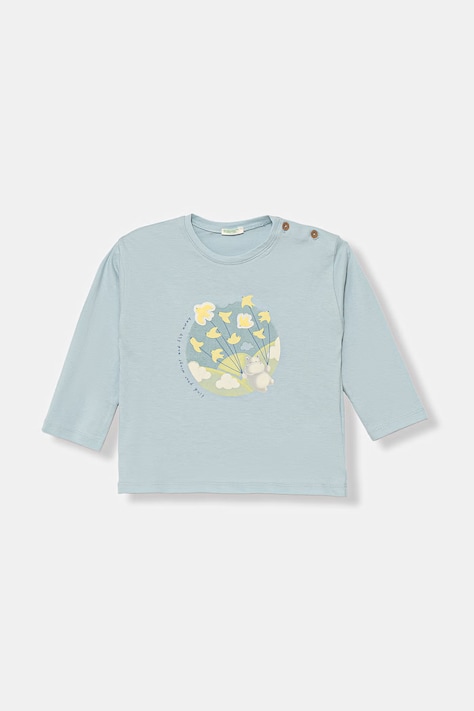 United Colors of Benetton longsleeve dziecięcy bawełniany niebieski 3I1XA106Z