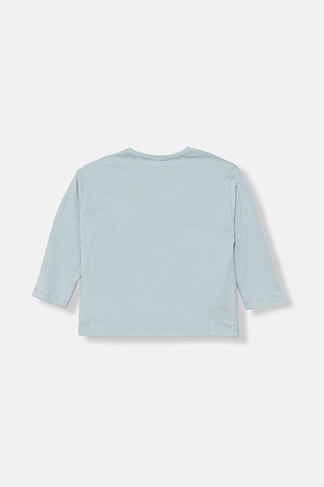 United Colors of Benetton лонгслів дитячий бавовняний — SS26-BUK00K, блакитний — фото 2