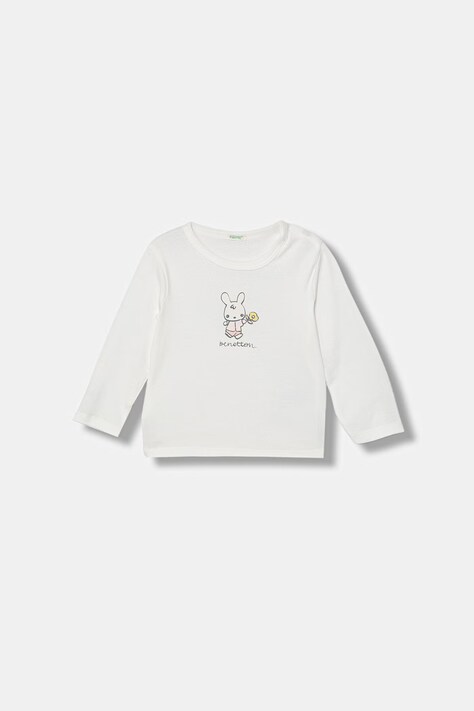 United Colors of Benetton longsleeve dziecięcy bawełniany biały 3I9WA106W