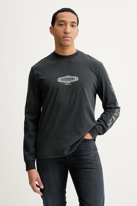 Guess Originals longsleeve bawełniany kolor czarny z nadrukiem M6RI58 K8FQ4