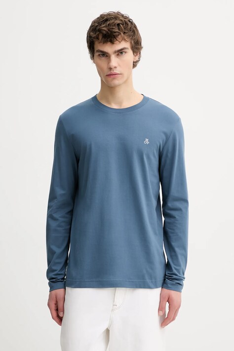 Marc O'Polo longsleeve bawełniany kolor niebieski gładki 620201252210