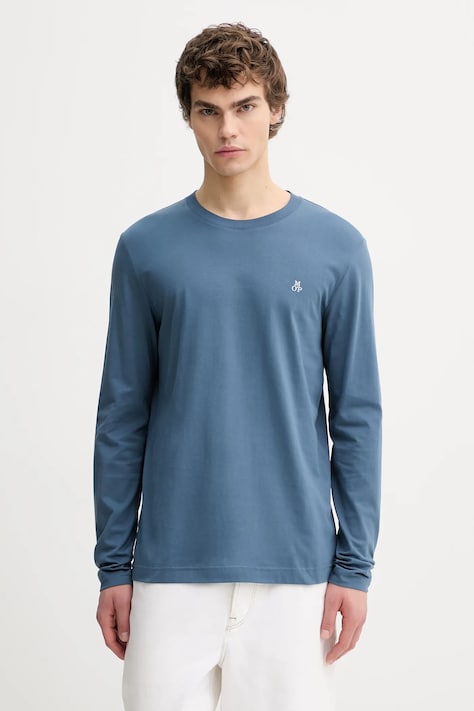 Marc O'Polo longsleeve bawełniany kolor niebieski gładki 620201252210