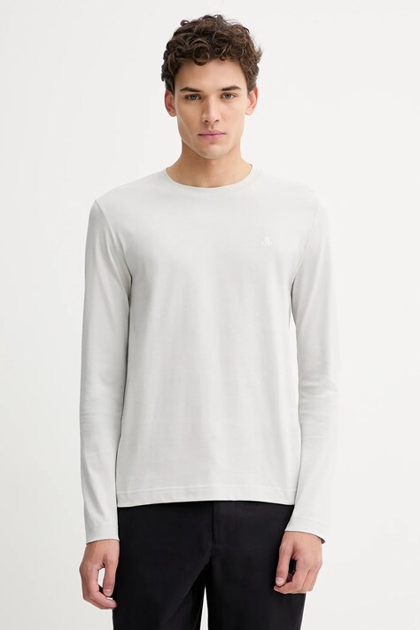 Marc O'Polo longsleeve bawełniany kolor szary gładki 620201252210