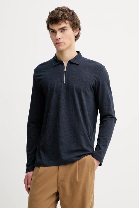 Marc O'Polo longsleeve bawełniany kolor granatowy gładki 620202755050