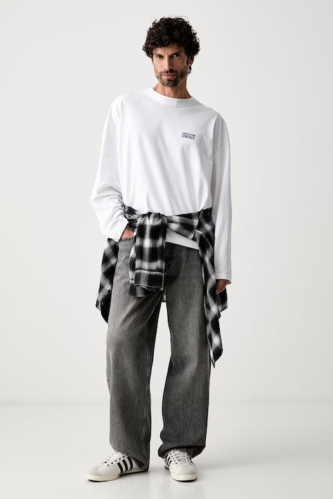 American Vintage лонгслів чоловічий бавовняний — SS26-BUM01T, білий — фото 2