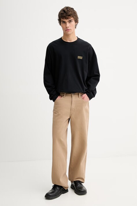 American Vintage лонгслів чоловічий бавовняний — SS26-BUM01T, чорний — фото 2