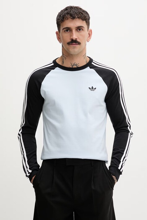 adidas Originals longsleeve męski bawełniany niebieski KE2424