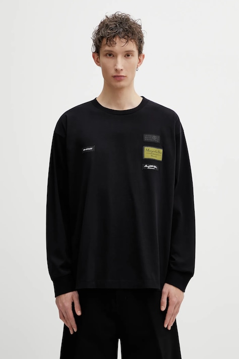 MM6 Maison Margiela longsleeve bawełniany kolor czarny gładki SH0NH0023.M20170.900
