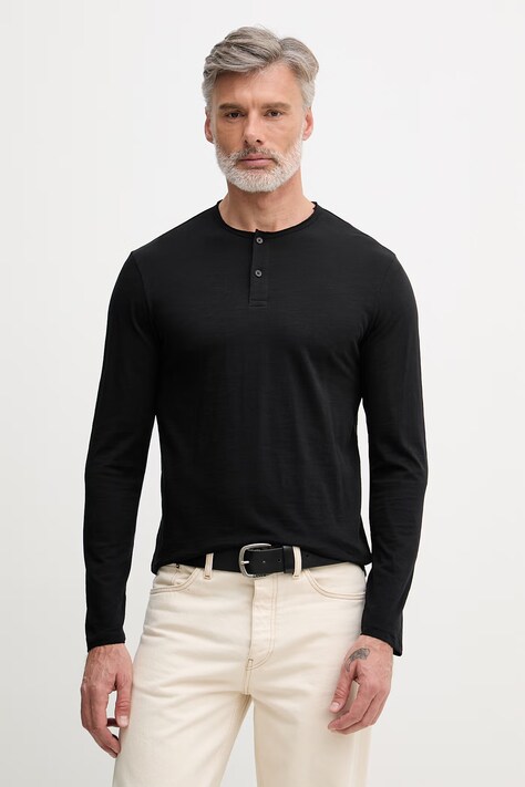 United Colors of Benetton longsleeve męski bawełniany czarny 3N78U10C3