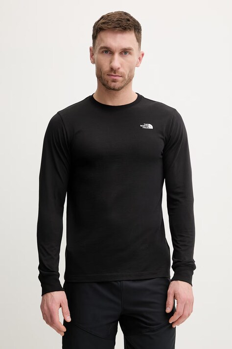 The North Face longsleeve Simple Dome kolor czarny gładki NF0A8EU3JK31
