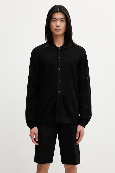 Filling Pieces Breaking Bread kardigan męski czarny 412677500303.130