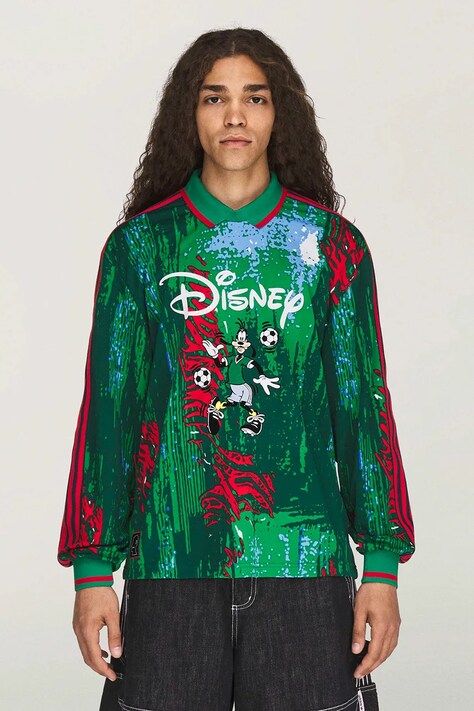 adidas Originals Braindead x Disney longsleeve pentru bărbați verde KR5177