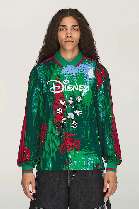 adidas Originals Braindead x Disney longsleeve pentru bărbați verde KR5177