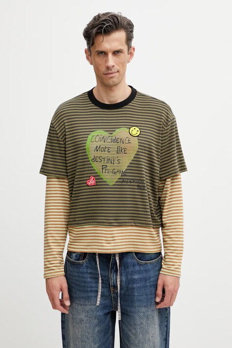 Andersson Bell Heart Message longsleeve męski z wiskozą zielony atb1430m