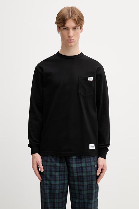 Neighborhood longsleeve męski bawełniany czarny 261FPNH.CSM03