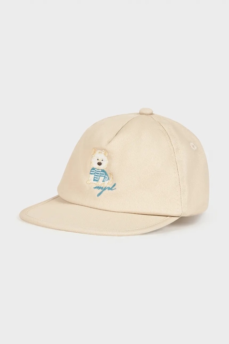 Mayoral cappello con visiera in cotone bambini colore beige 10148