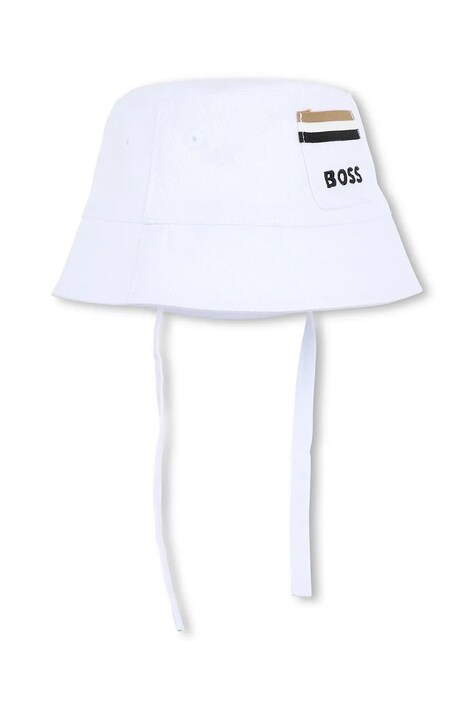 Otroški bombažni klobuk BOSS bela barva, J53103