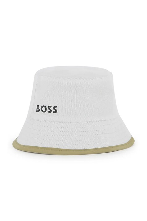 BOSS kapelusz dwustronny dziecięcy kolor zielony J53140