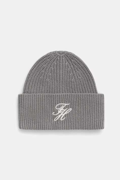 Tommy Hilfiger czapka wełniana kolor szary AW0AW18515