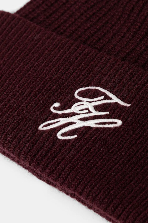 Tommy Hilfiger czapka wełniana kolor bordowy AW0AW18515