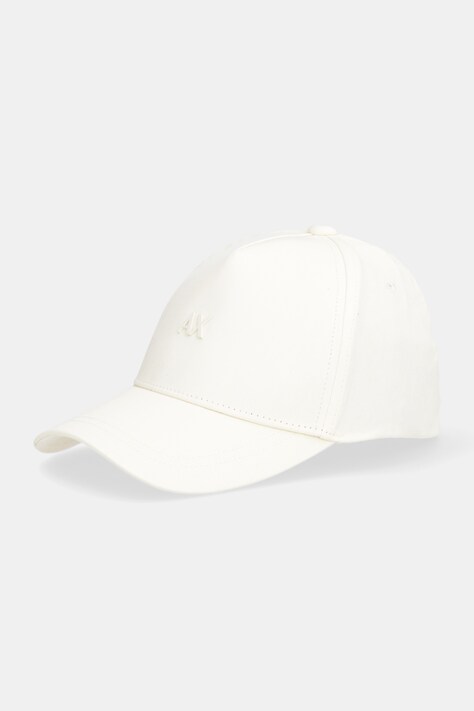 Armani Exchange czapka z daszkiem bawełniana kolor beżowy XW001886 AF15502