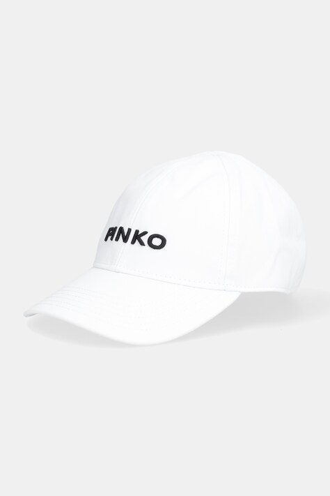 Pinko czapka z daszkiem bawełniana kolor biały 106739 A38Q