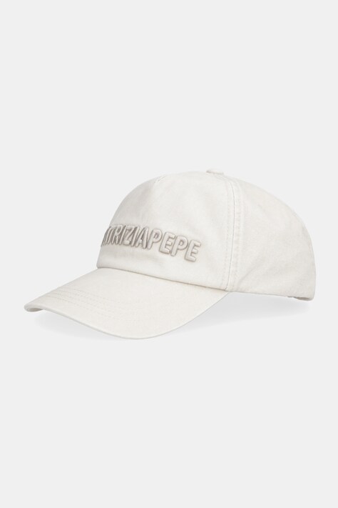 Patrizia Pepe czapka z daszkiem bawełniana kolor beżowy 8F0108 A708