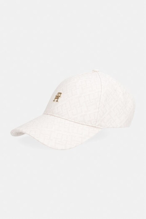 Tommy Hilfiger čiapka so šiltom dámska bavlnená béžová AW0AW18331