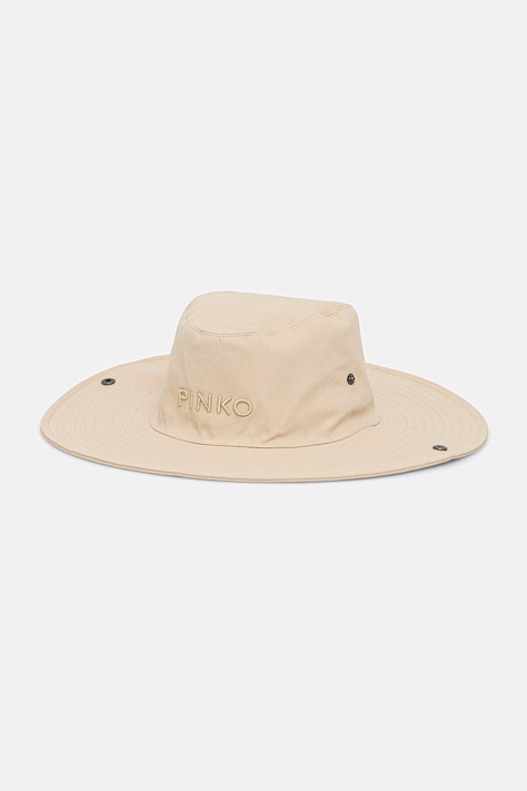 Pinko klobúk so širokým okrajom dámsky bavlnený béžový 106751 A38M