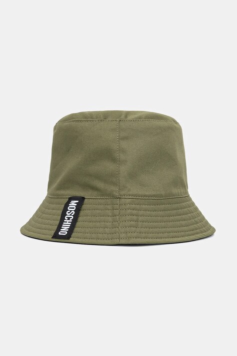 Moschino kapelusz dwustronny bawełniany kolor zielony M3408 65470